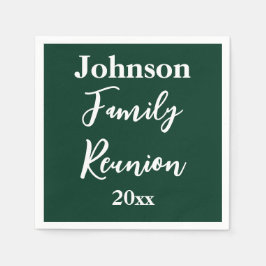 Vorlage für das dunkelgrüne Jahr eines Wiedersehen Serviette