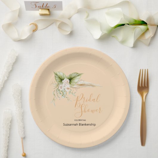 Vorlage für das elegante Brautparty der Blumenecke Pappteller (Hochzeit)