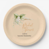 Vorlage für das elegante Brautparty der Blumenecke Pappteller (Vorderseite)