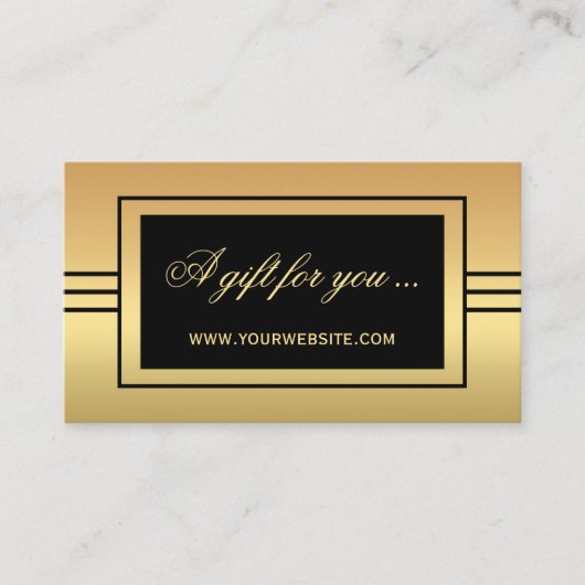 Vorlage für das elegante Gold Black-Geschenk Rabattkarte (Vorderseite)