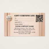 Vorlage für das elegante Peach Blush-Geschenkgutac (Rückseite)