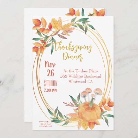 Vorlage für das Erntedank-Abendessen (Vorne/Hinten)