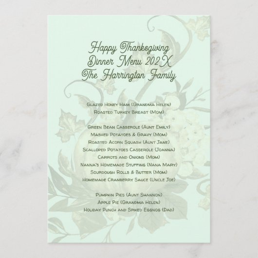 Vorlage für das Erntedank Family Dinner (Vorderseite)