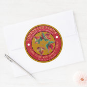 Vorlage für das Etikett der roten Ahornsirup Runder Aufkleber (Umschlag)