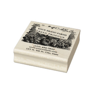 Vorlage für das Etikett "Fresh Produce" in der Lan Gummistempel