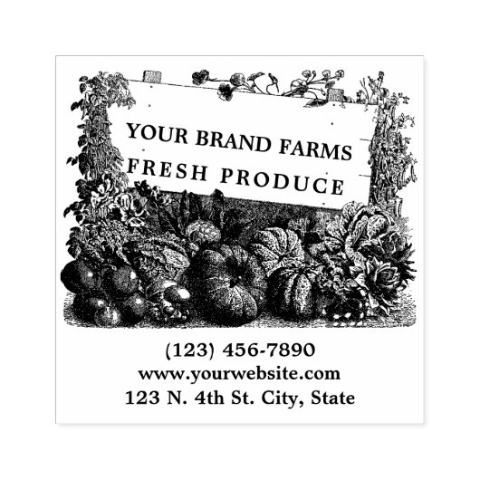 Vorlage für das Etikett "Fresh Produce" in der Lan Gummistempel (Prägung)