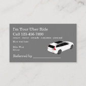 Vorlage für das Fahrerreferendarium in Rideshare Visitenkarte (Vorderseite)