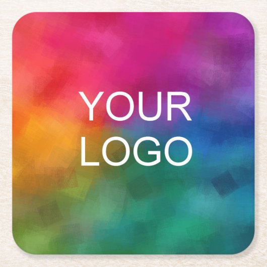 Vorlage für das Firmenlogo für Unternehmen Rechteckiger Pappuntersetzer (Vorderseite)