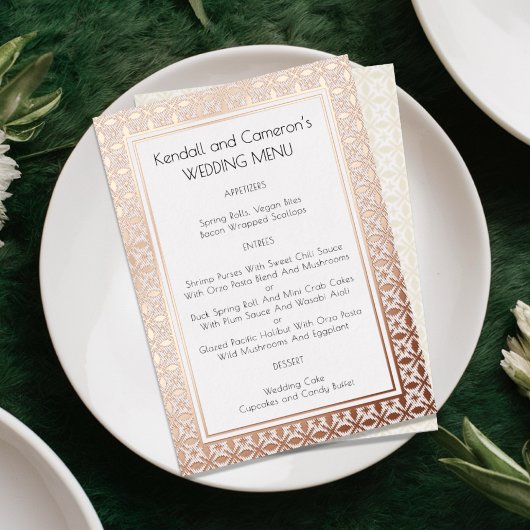 Vorlage für das Foil Border Wedding Menu