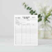 Vorlage für das Formular für das leise Auktionsgeb (Stehend Vorderseite)