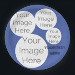 Vorlage für das Foto erstellen, blau Pappteller<br><div class="desc">Erstellen Sie eigene Papier Foto Text Party Papier Platte Vorlage blau individuelle persönliche Touch zu Ihrem Event oder Party kann 4 Bilder oder Fotos hinzufügen Fügen Sie eine persönliche Touch zu Ihrem Feiern mit diesem benutzerdefinierten pastellfarbenen Papier Party-Platte Vorlage! Leicht anpassen und hochladen von bis zu 4 Ihrer Lieblings-Fotos und...</div>