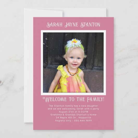 Vorlage für das Foto "Girl Adoption Party" (Vorderseite)