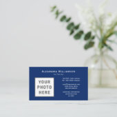 Vorlage für das Foto-Logo in doppelseitigem Navy B Visitenkarte (Stehend Vorderseite)