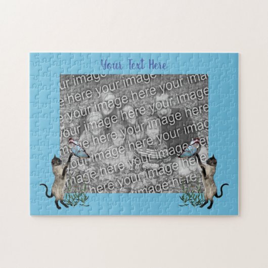 Vorlage für das Foto von Siamkatzen-Schmetterlinge Puzzle (Horizontal)