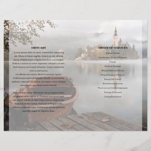 Vorlage für das friedliche Beerdigungsprogramm (Rückseite)