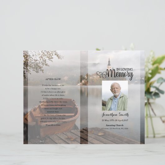 Vorlage für das friedliche Beerdigungsprogramm (Stehend Vorderseite)