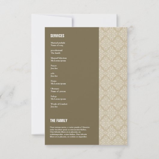 Vorlage für das Gedenkfräbnis (Rückseite)