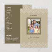 Vorlage für das Gedenkfräbnis (Vorne/Hinten)