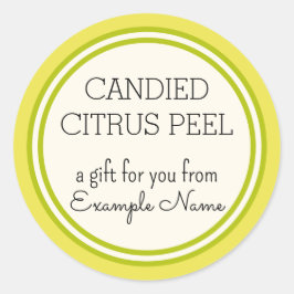 Vorlage für das Geschenketikett von Citrus Peel Runder Aufkleber