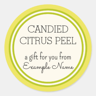 Vorlage für das Geschenketikett von Citrus Peel Runder Aufkleber