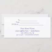 Vorlage für das Geschenkgutachten (Rückseite)