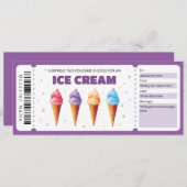 Vorlage für das Geschenkgutachten für Eiskrem, Sun (Vorne/Hinten)