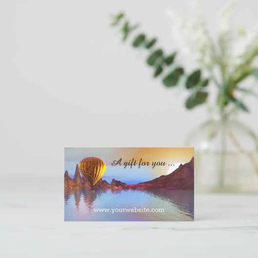 Vorlage für das Geschenkgutachten für Heißluftball Rabattkarte (Stehend Vorderseite)
