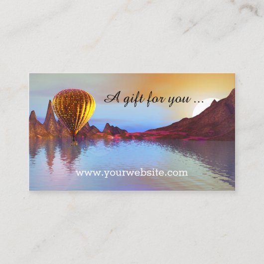 Vorlage für das Geschenkgutachten für Heißluftball Rabattkarte (Vorderseite)