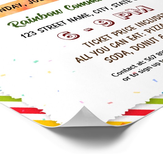 Vorlage für das Gift Card Fundraiser-Event-Flyer Poster (Ecke)