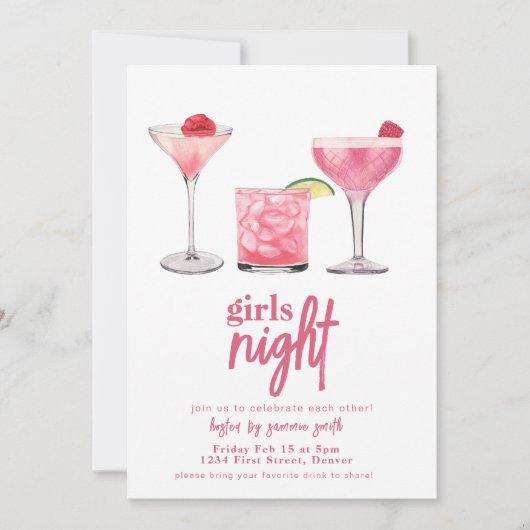 Vorlage für das Girl Night Dinner (Vorderseite)