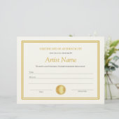 Vorlage für das Gold Paper-Echtheitszertifikat Briefbogen (Stehend Vorderseite)