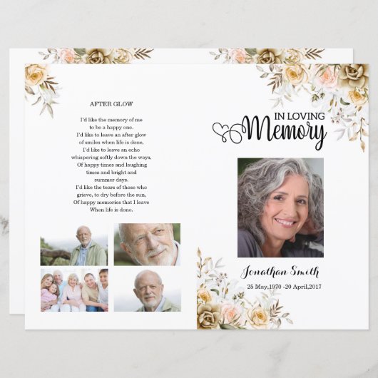 Vorlage für das Goldene Blumenbeerungsprogramm (Vorne/Hinten)