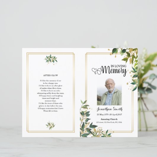 Vorlage für das Green Leef Funerary Program (Stehend Vorderseite)