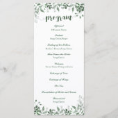 Vorlage für das Greenery Wedding Programm (Vorderseite)