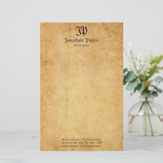 Vorlage für das Handschreiben von Monogrammen - Vi Briefpapier (Stehend Vorderseite)