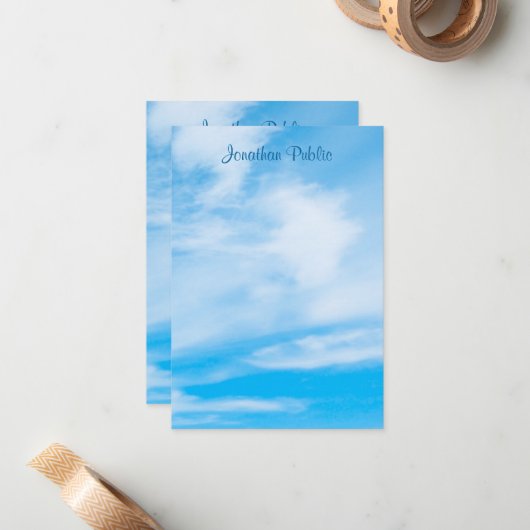 Vorlage für das Handschreiben von Skriptnamen Blue (Vorderseite/Rückseite Beispiel)