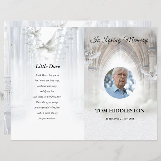 Vorlage für das himmlische Beerdigungsprogramm (Vorne/Hinten)