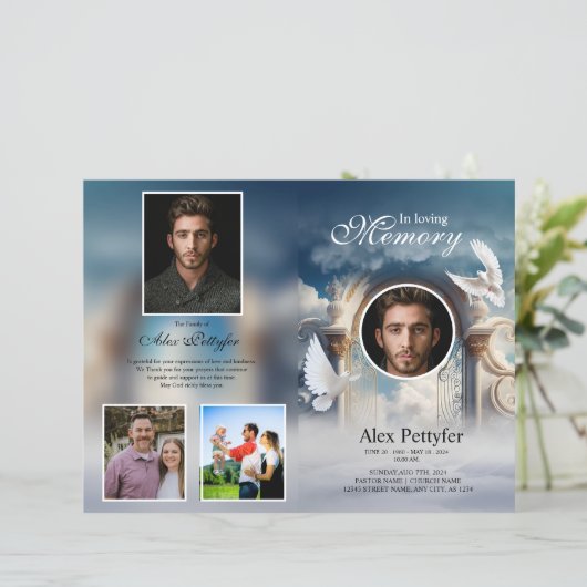 Vorlage für das himmlische Beerdigungsprogramm (Stehend Vorderseite)