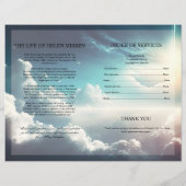 Vorlage für das himmlische Beerdigungsprogramm (Rückseite)