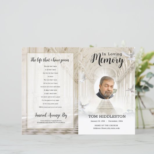 Vorlage für das himmlische Beerdigungsprogramm (Stehend Vorderseite)