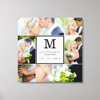 Vorlage für das Hochzeitfoto mit Monogramm Leinwanddruck