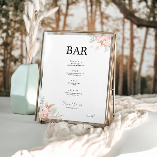 Vorlage für das Hochzeitmenü der Wildblume Poster