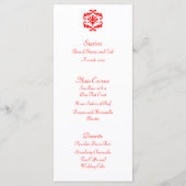 Vorlage für das Hochzeitmenü rot und weiß (Rückseite)