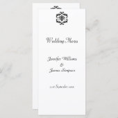 Vorlage für das Hochzeitmenü Schwarz und Weiß (Vorne/Hinten)