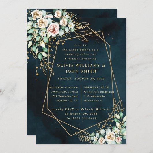 Vorlage für das Hochzeitsgeschenk für Navy Gold (Vorne/Hinten)