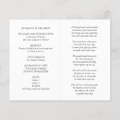 Vorlage für das Hochzeitsprogramm (Rückseite)