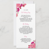 Vorlage für das Hochzeitsprogramm (Rückseite)