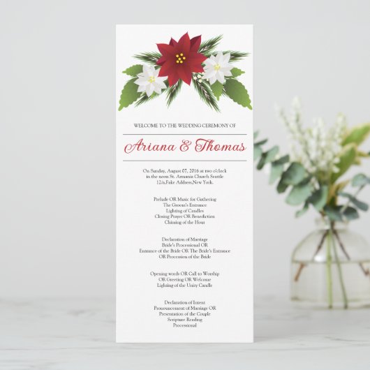 Vorlage für das Hochzeitsprogramm (Stehend Vorderseite)