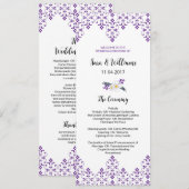 Vorlage für das Hochzeitsprogramm (Vorne/Hinten)