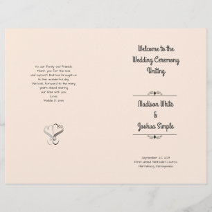 Vorlage für das Hochzeitsprogramm mit zwei Herz